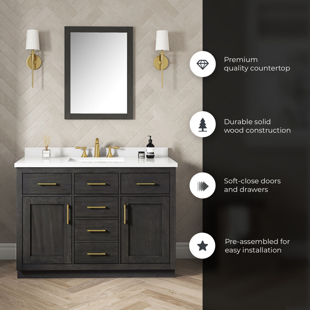 OVE Decors Bailey Vanity, Sahara Birch, 48"