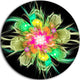 Ideal Fractal Flower Digital Art In Green, Floral Round Wall Art, 23"