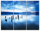 "Cloudy Sky Above Lake" Photo Metal Wall Art, 3 Panels, 36"x28"