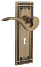 Mission Plate With Keyhole Manor Lever, Antique Brass, Privacy, Non-Handed