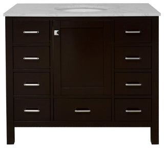 Horizon 42" Bathroom Vanity, Chocolate, Engineered Carrara