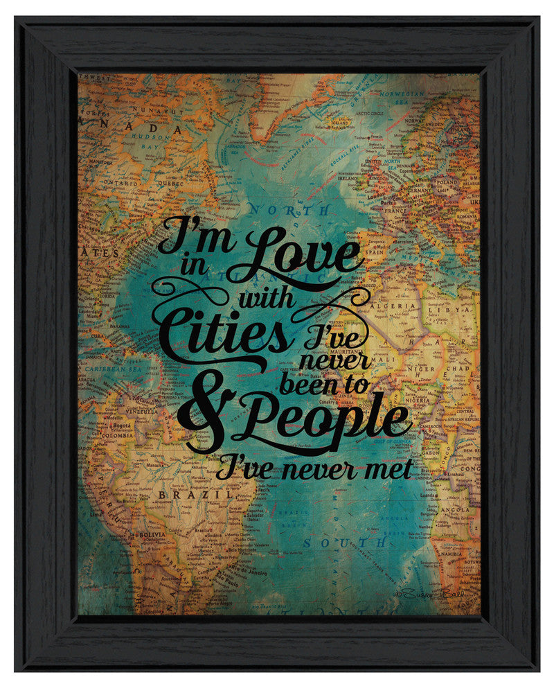 "Cities and People" By Susan Ball, Printed Wall Art, Ready To Hang, Black Frame