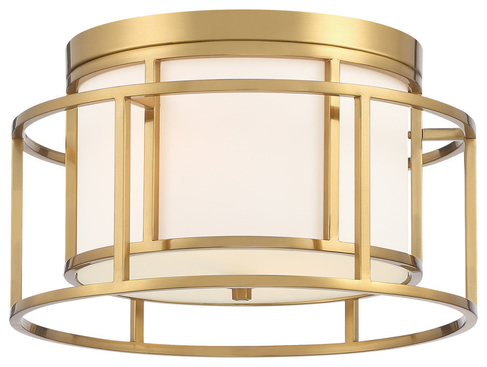 Brian Patrick Flynn for Crystorama Hulton 2 Light Luxe Gold Ceiling Mount