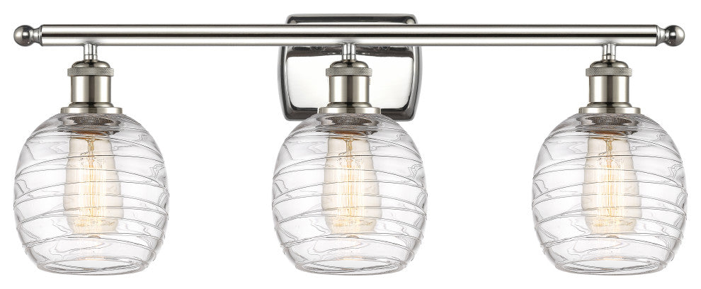 Innovations 516-3W-PN-G1013 3-Light Bath Vanity Light, Polished Nickel