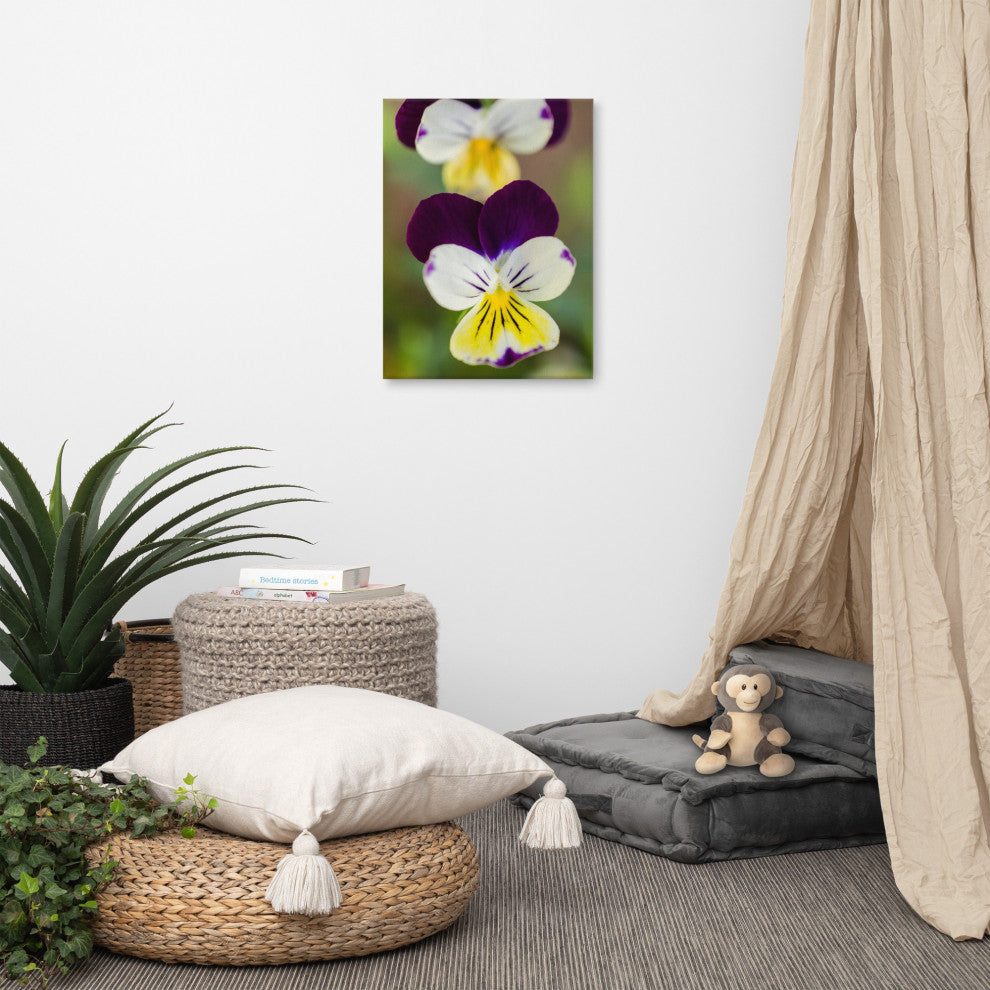 Pretty Little Violets Floral Nature Photography Canvas Wall Art Print, 18" X 24"