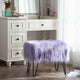 Mongolian Fur Ottoman, Lavender, 19''x13''x17''
