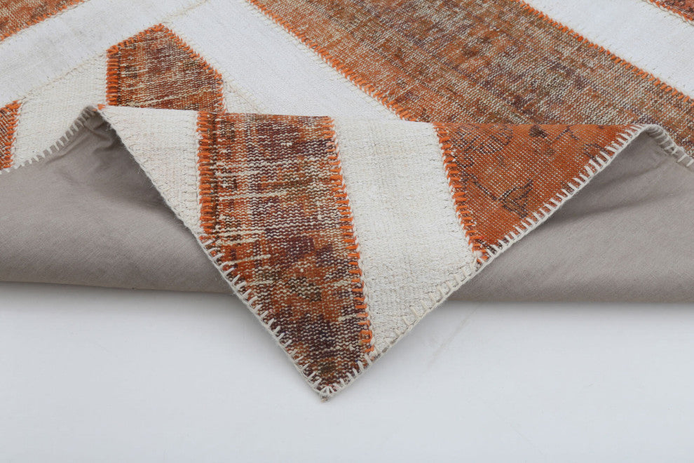 Rug N Carpet - Handwoven Oriental 6' 8'' x 9' 11'' Flag Patchwork Rug