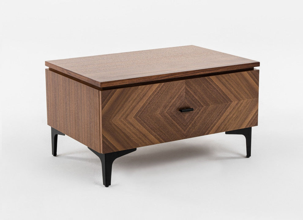 Modrest Paula Mid-Century Walnut Nightstand