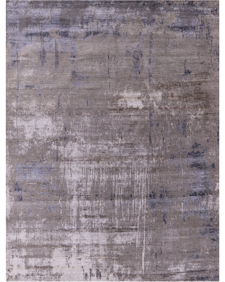 8' 0" X 10' 3" Abstract Hand-Knotted Wool & Silk Rug - Q13088