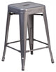 24" Clear Backless Metal Stool