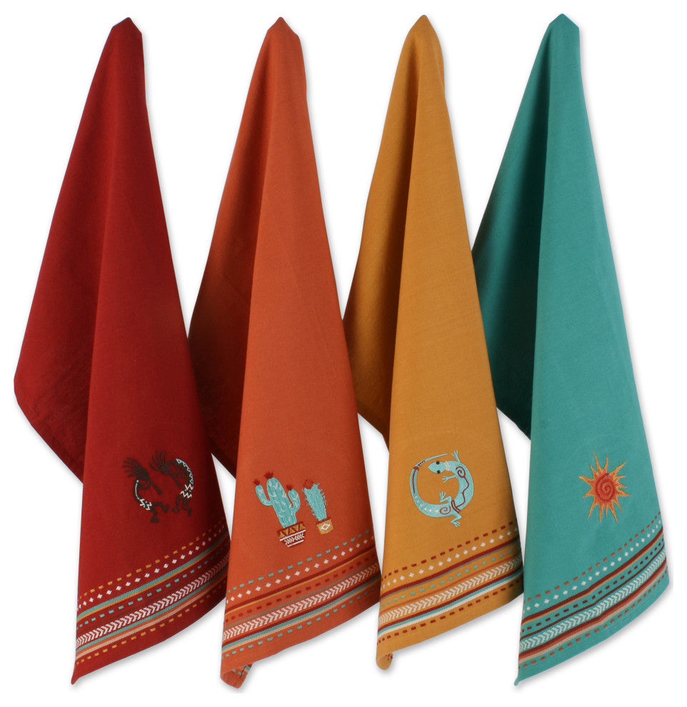 Southwest Embellished Dishtowel Set of 4
