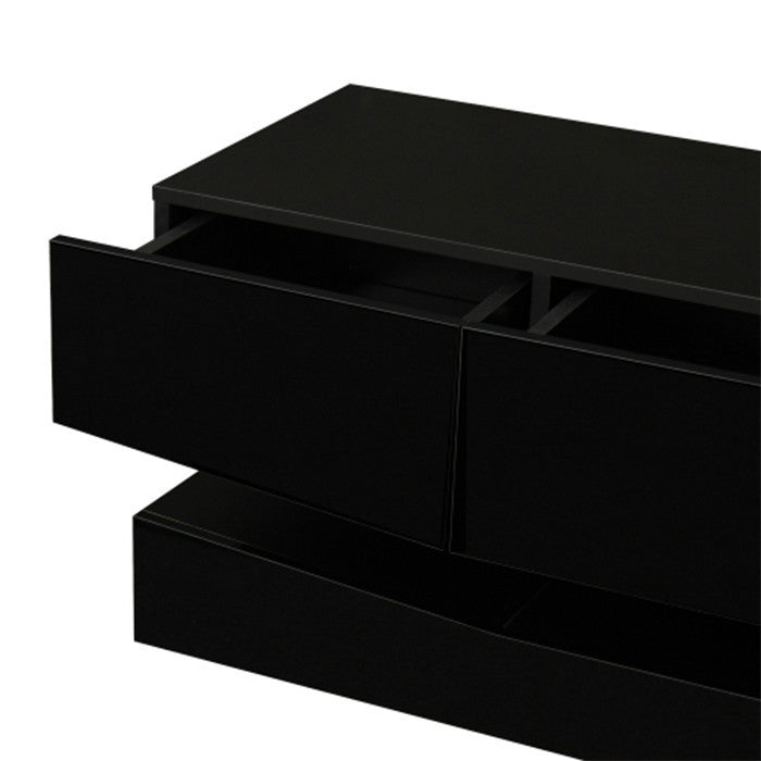Three drawers MDF WALL-MOUNTED TV Cabinet with black finish