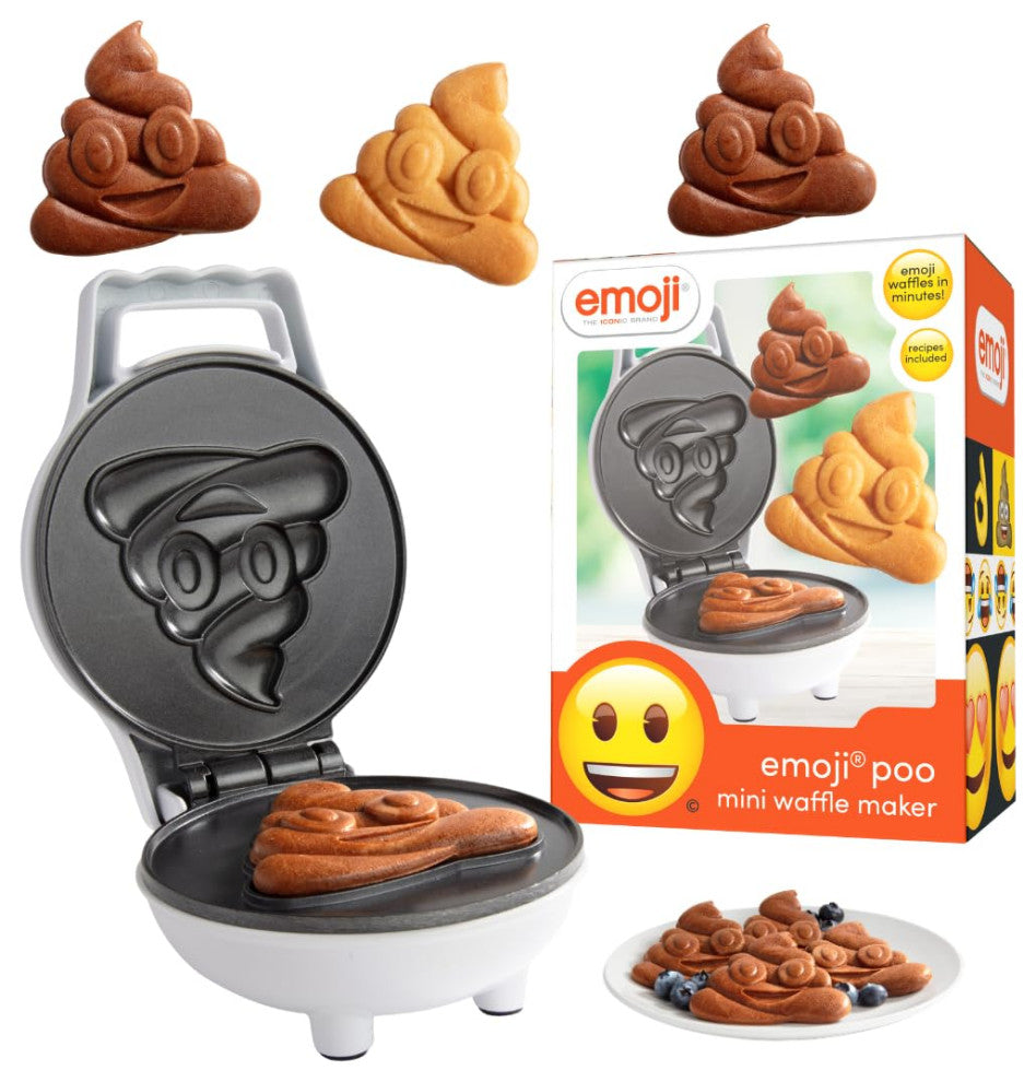 Make Breakfast Fun for Kids with Cute Smiley Face Design, 4" Waffler Iron Ma