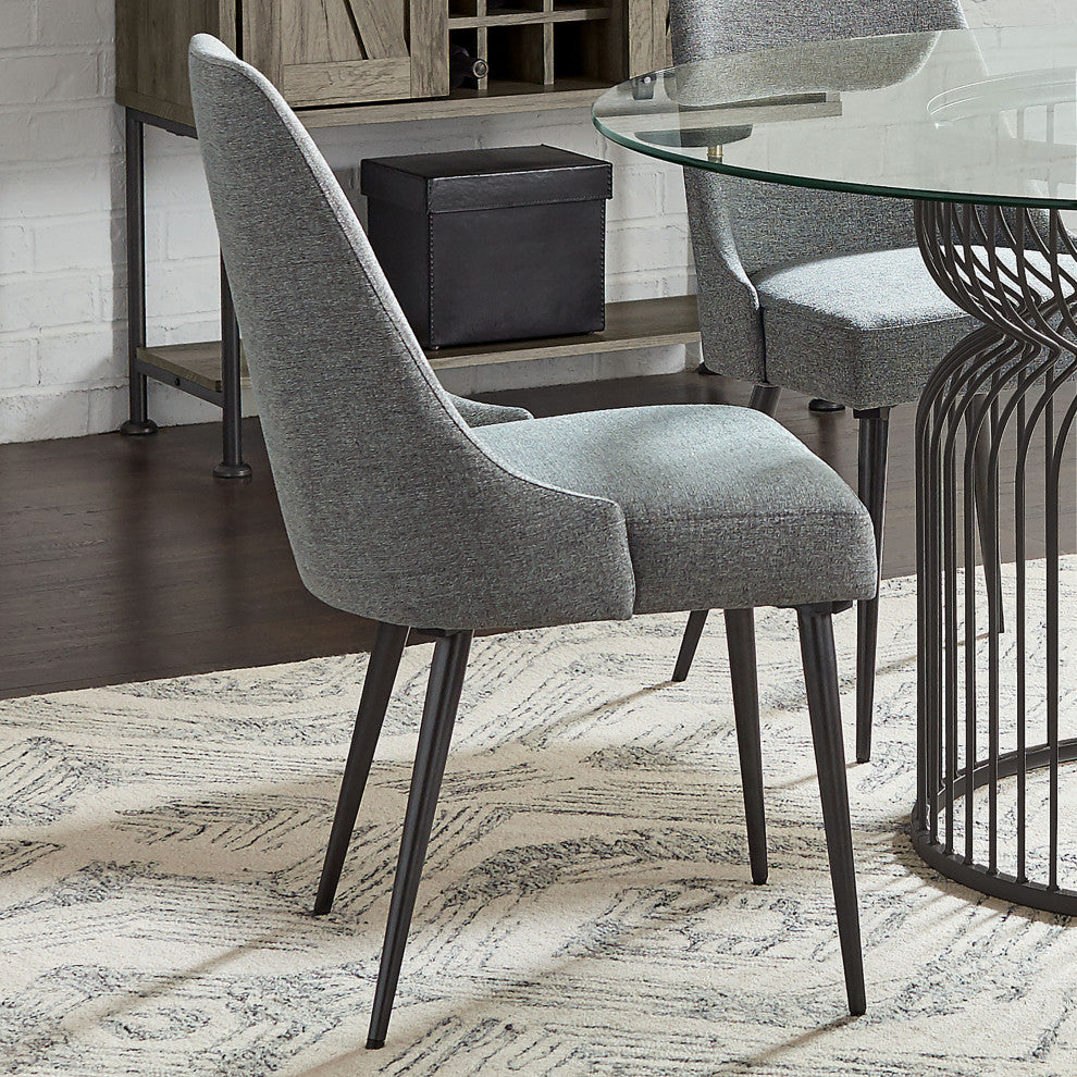 Alan Fabric Upholstered Dining Side Chair Grey, Set of 2