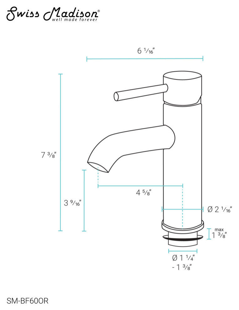 Ivy Single Hole Single Handle Bathroom Faucet, Oil Rubbed Bronze