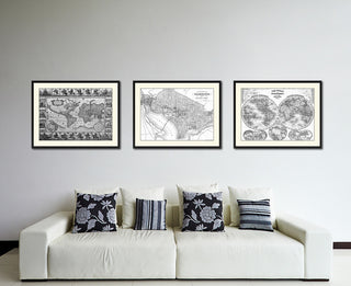 Washington Dc Vintage B&W Map Canvas Print, 28"x37"