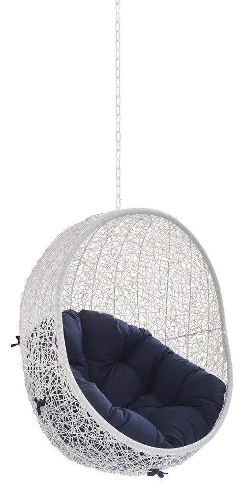 Hide Sunbrellaï¿½ Fabric Swing Outdoor Patio Lounge Chair Without Stand White Navy