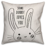 Some Bunny Loves You 18x18 Throw Pillow