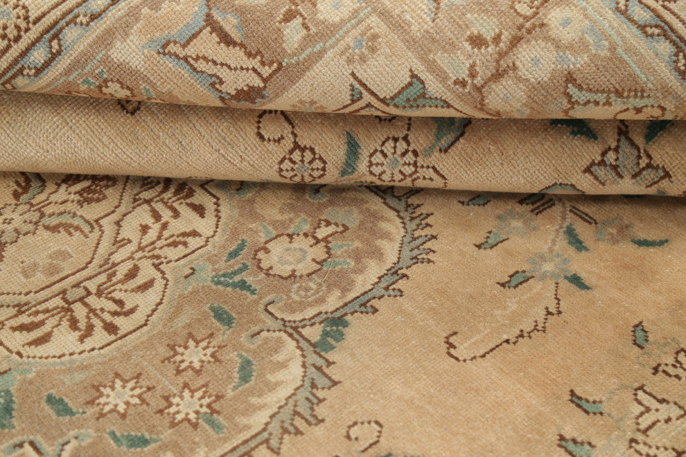 Consigned, Faded Area Rug Vintage Oriental Hand-Knotted, Beige, 9'4" X 6'2"