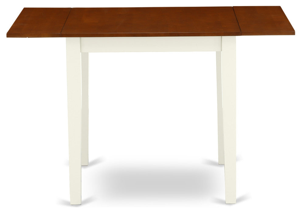 Dining Set 5 Pcs- 4 Wood Chairs, Table, Buttermilk Finish Hardwood Structure.