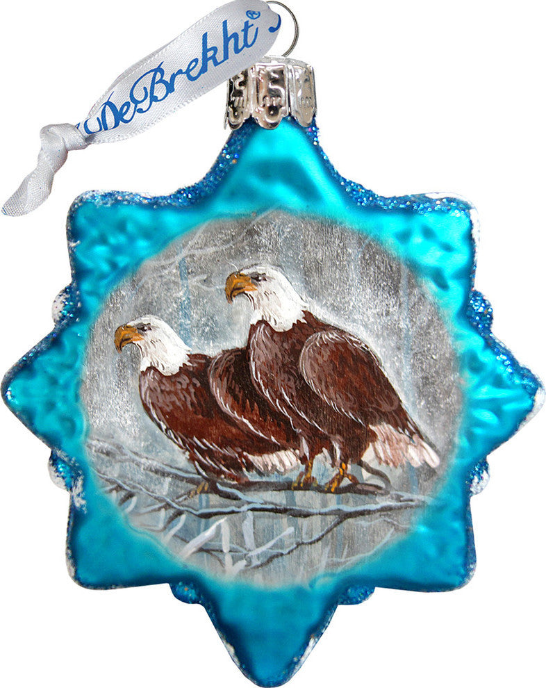 Keepsake Scenic Glass Ornament, Eagles Snowflake