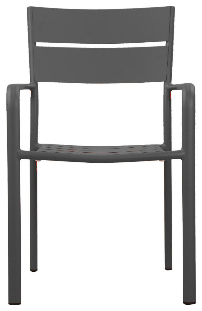 Benzara BM287744 Meta 22" 6 Piece Dining Chair Set, Gray Aluminum Frame