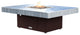 Rectangular Fire Pit Table, 48x36, Natural Gas, Brushed Alumiminum Top, Cherry