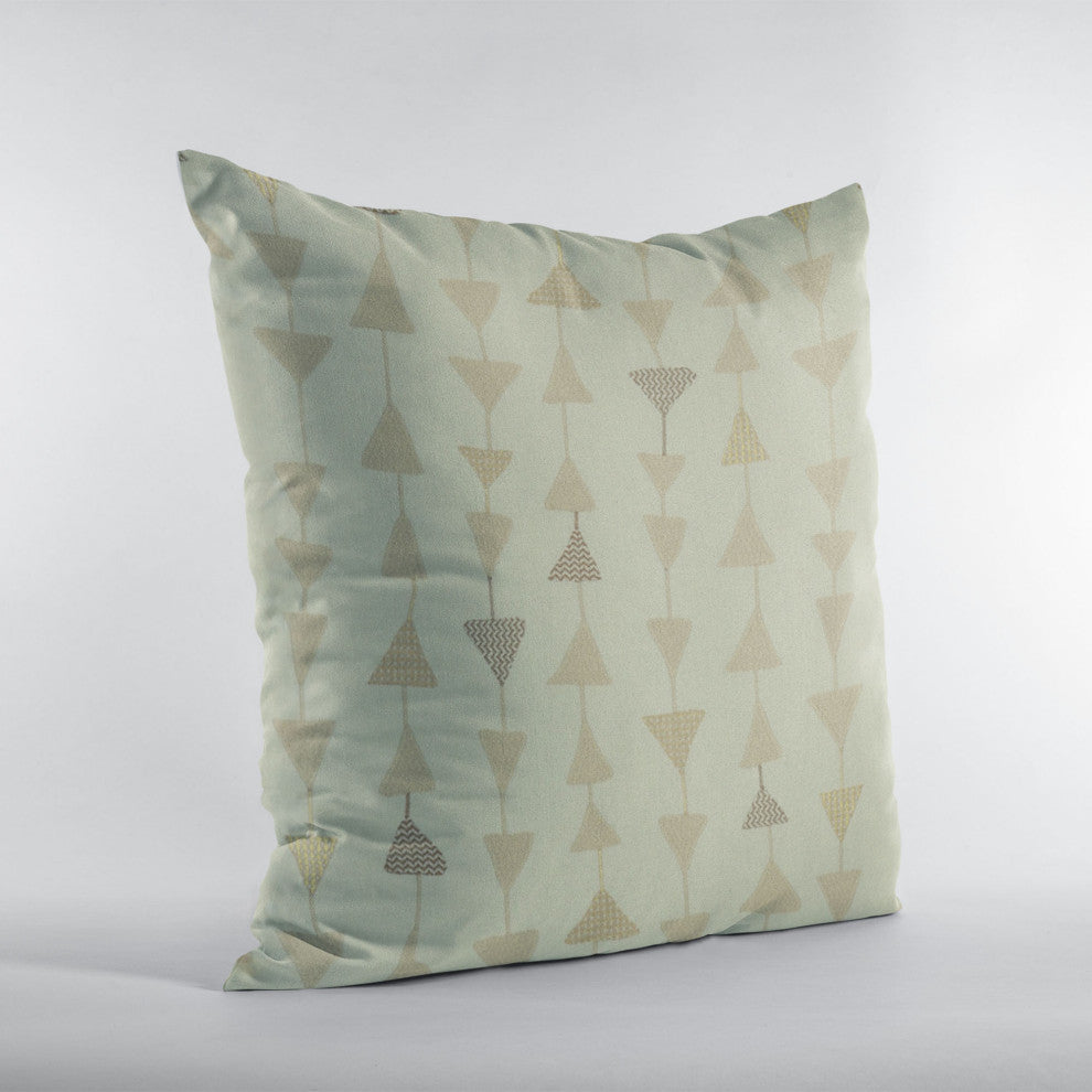 Natural Manti Embroidery Luxury Throw Pillow, Double sided 18"x18"