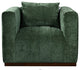 Upton Lounge Chair in Cypress Green Multi-Weave Fabric with Toss Pillow