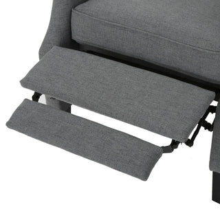GDF Studio Weyland Contemporary Fabric Wingback Pushback Recliner, Charcoal