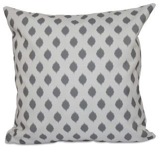 Cop-Ikat Geometric Print Pillow, Classic Gray, 26"x26"