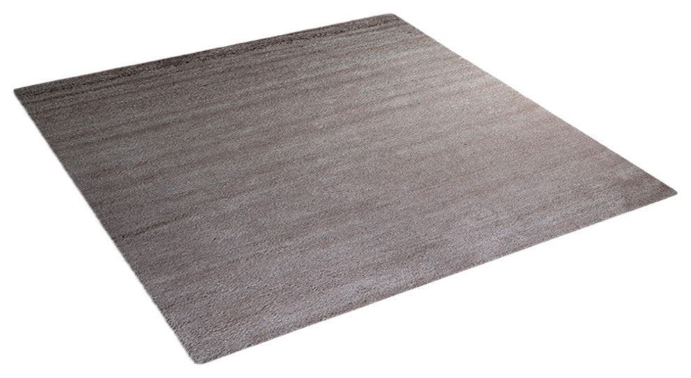 Hand Knotted Loom Silk Mix Area Rug Solid Beige