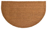 Sheltered Half Round Front Door Mat Natural Braided Coir Coco Rubber Rug 30x18