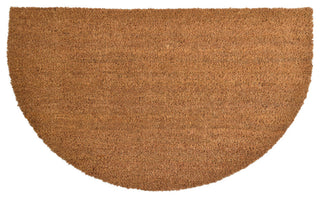 Sheltered Half Round Front Door Mat Natural Braided Coir Coco Rubber Rug 30x18