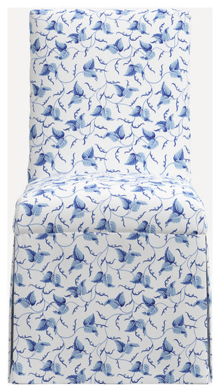 Red from Scalamandre Claremont Dining Chair, Ivy Scroll Bluebell