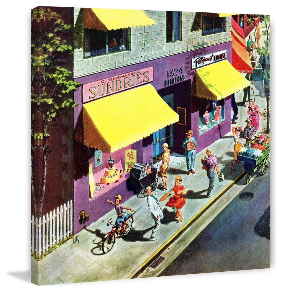 "Bicycle Tricks" Painting Print on Canvas by Thornton Utz