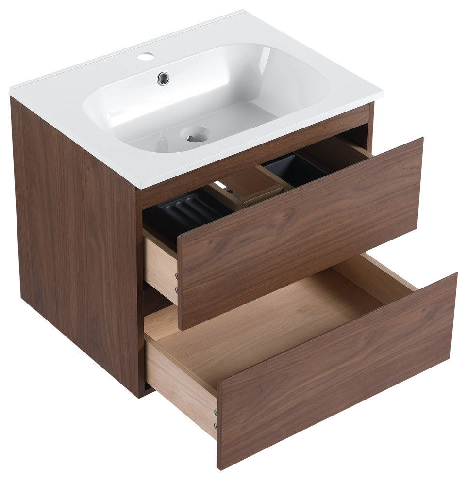 24" Wall-Mounted Bath Vanity, Top and Basin