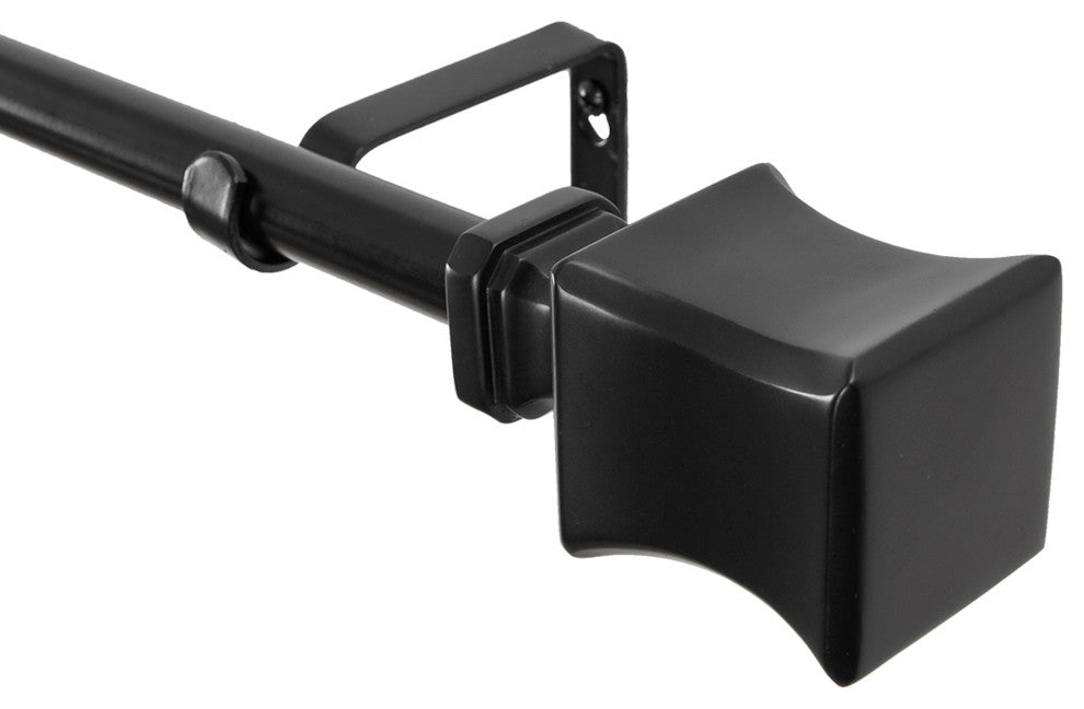 UTOPIA ALLEY 3/4 Inch Curtain Rod - Curtain Rods For Windows, Black, 48"-86"