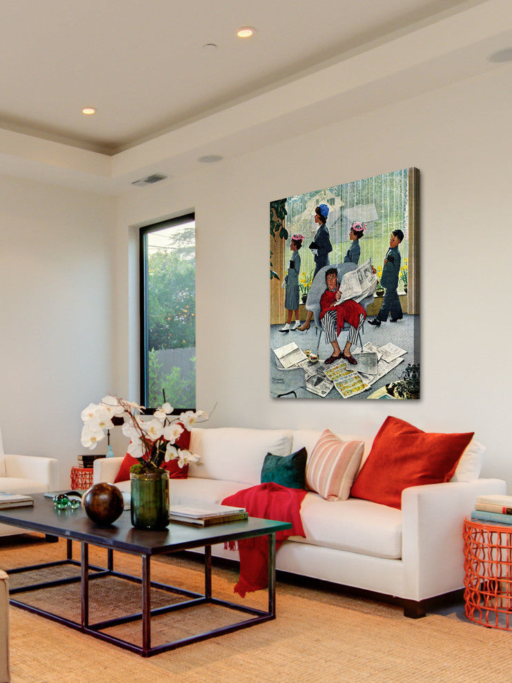 "Sunday Morning" Painting Print on Canvas by Norman Rockwell