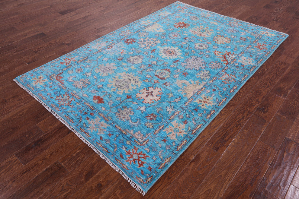5' 3" X 8' 1" Turkish Oushak Handmade Wool Rug - Q13429