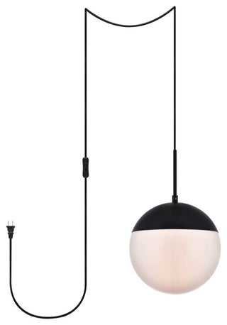 Elegant Lighting LDPG6032 Eclipse 10"W Plug-In Mini Pendant - Black