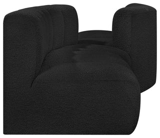 Arc Boucle Fabric Upholstered 4-Pc. Facing Modular Sectional, Black