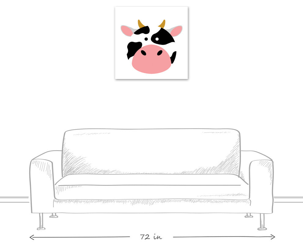 Cow Face 24x24 Canvas Wall Art