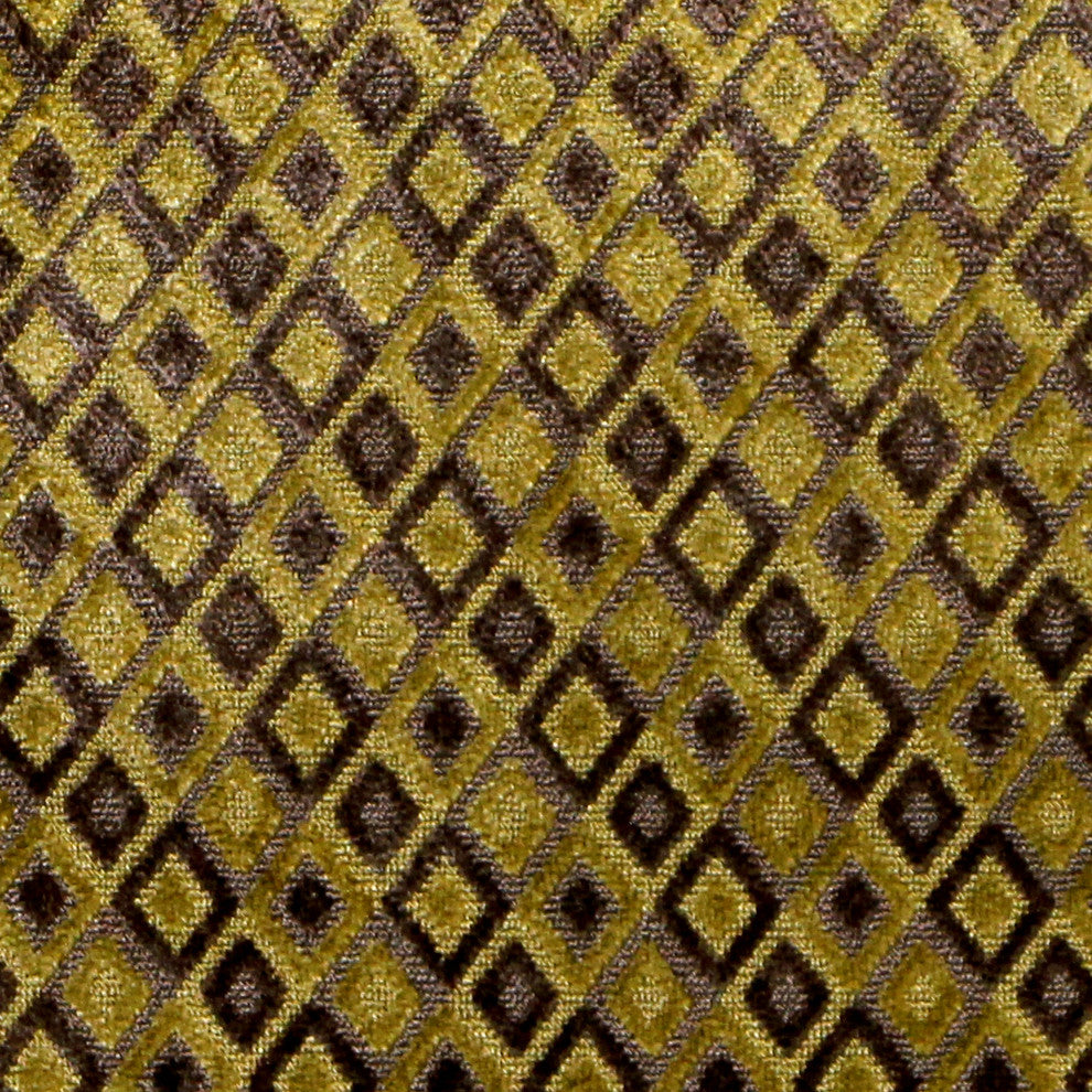 Velvet Geometric Pattern Decorative Throw Pillow, Jager Sage Diamond, 20"x20"