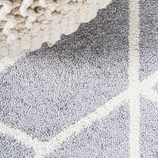 Tumbling Blocks Modern Geometric Light Gray/White 3'x5' Area Rug