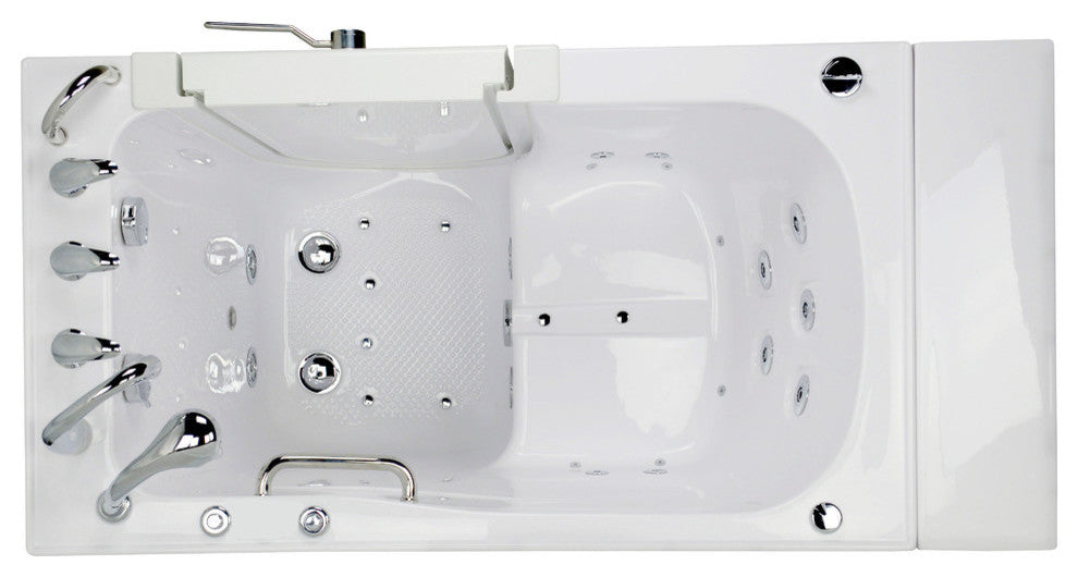 Ella Monaco 32"x52" Acrylic Walk-In-Bathtub, Outswing Door, 5 Piece Faucet