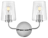 Lark Kline Small Two Light Vanity, Chrome