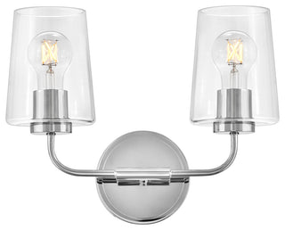 Lark Kline Small Two Light Vanity, Chrome