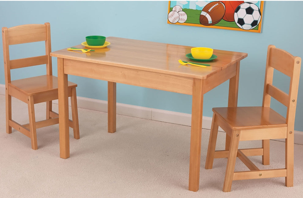 KidKraft Rectangle Table and 2 Chair Set, Natural