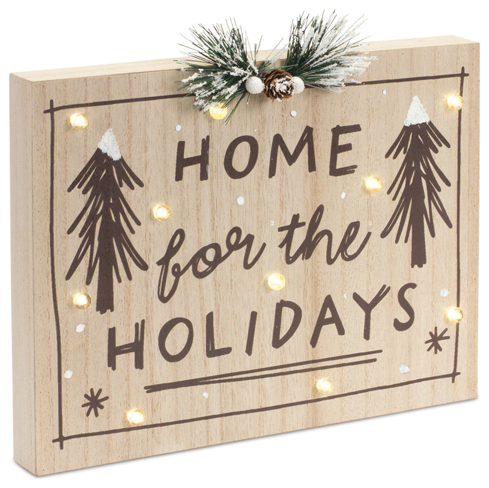 LED Holiday and Snow Sign, 2-Piece Set